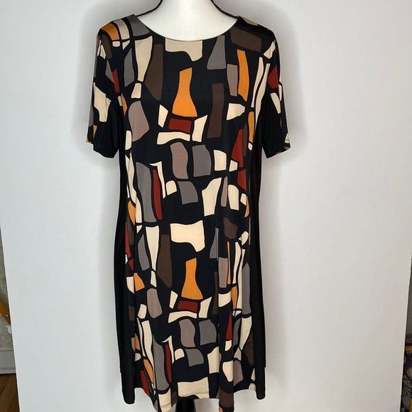Madison Leigh Dress Mosaic Short Sleeved Dress - Picture 1 of 11